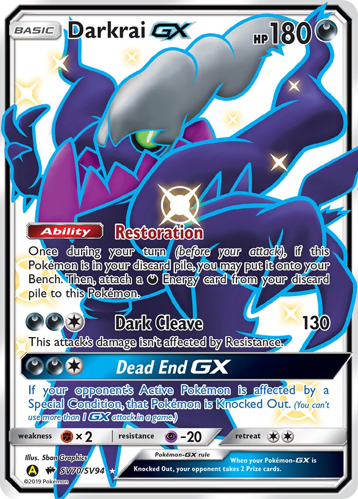 Darkrai-GX 070/94 — Hidden Fates: Shiny Vault (English Pokémon TCG card)