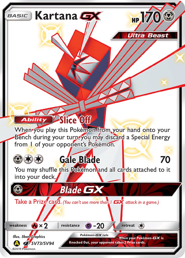 Kartana-GX 073/94 — Hidden Fates: Shiny Vault (English Pokémon TCG card)