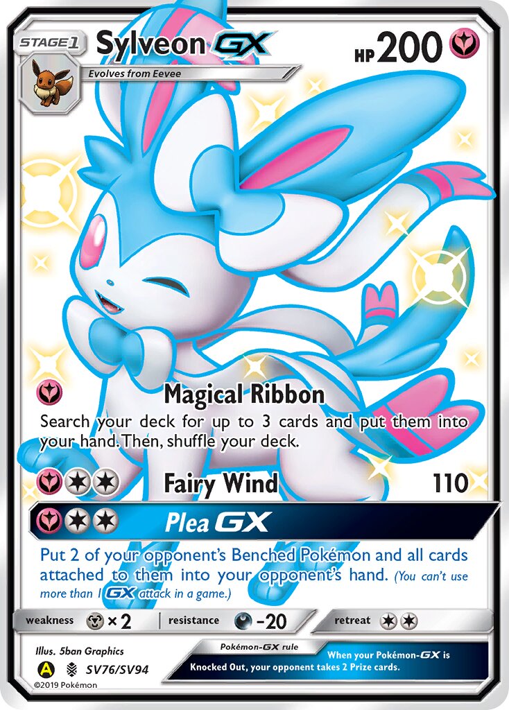 Sylveon-GX 076/94 — Hidden Fates: Shiny Vault (English Pokémon TCG card)