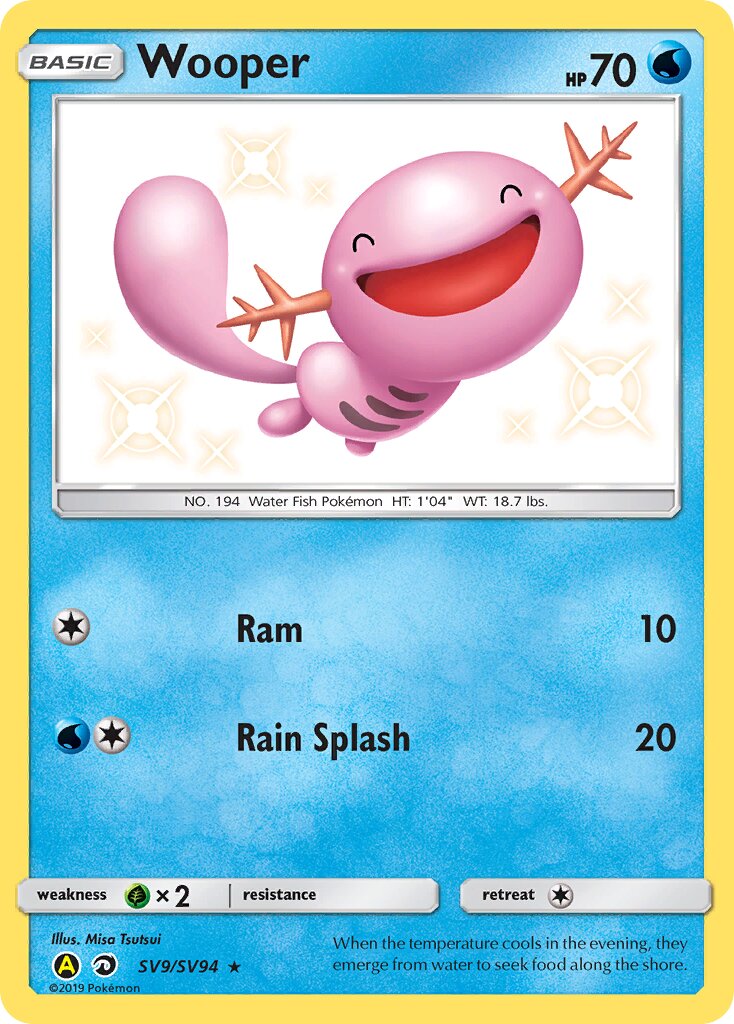Wooper 009/94 — Hidden Fates: Shiny Vault (English Pokémon TCG card)