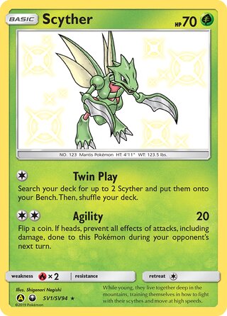 Scyther SV1/SV94 — Hidden Fates: Shiny Vault (Japanese Pokémon TCG card)