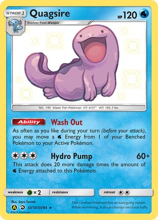Quagsire SV10/SV94 — Hidden Fates: Shiny Vault (Japanese Pokémon TCG card)