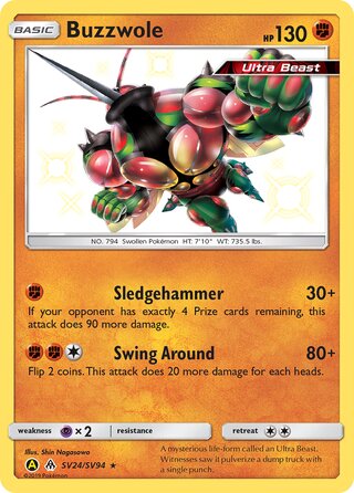 Buzzwole SV24/SV94 — Hidden Fates: Shiny Vault (Japanese Pokémon TCG card)