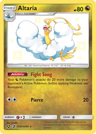 Altaria SV37/SV94 — Hidden Fates: Shiny Vault (Japanese Pokémon TCG card)