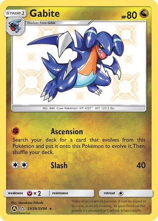 Gabite SV39/SV94 — Hidden Fates: Shiny Vault (Japanese Pokémon TCG card)