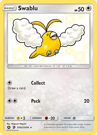 Swablu SV42/SV94 — Hidden Fates: Shiny Vault (Japanese Pokémon TCG card)