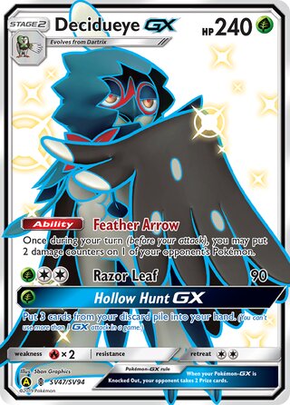 Decidueye-GX SV47/SV94 — Hidden Fates: Shiny Vault (Japanese Pokémon TCG card)