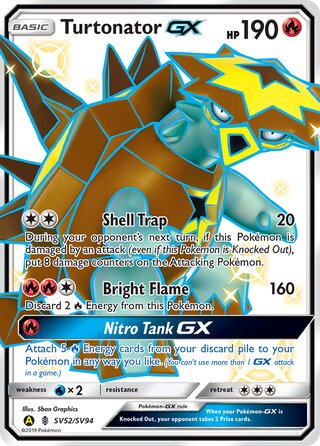 Turtonator-GX SV52/SV94 — Hidden Fates: Shiny Vault (Japanese Pokémon TCG card)