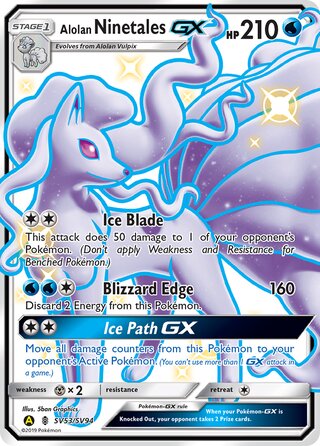 Alolan Ninetales-GX SV53/SV94 — Hidden Fates: Shiny Vault (Japanese Pokémon TCG card)