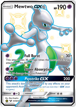 Mewtwo-GX SV59/SV94 — Hidden Fates: Shiny Vault (Japanese Pokémon TCG card)