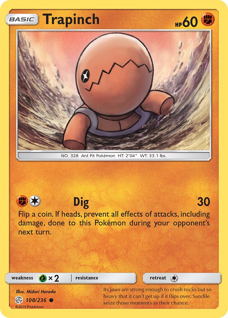 Trapinch 108/271 — Cosmic Eclipse (English Pokémon TCG card)