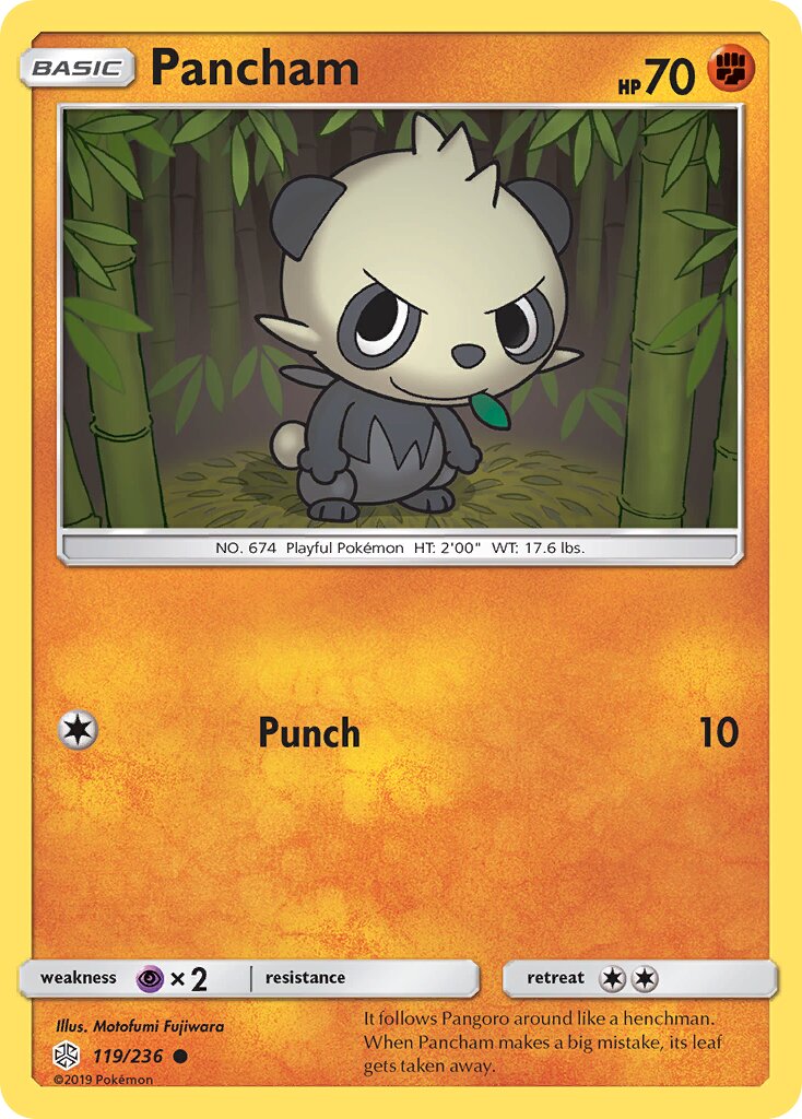 Pancham 119/271 — Cosmic Eclipse (English Pokémon TCG card)