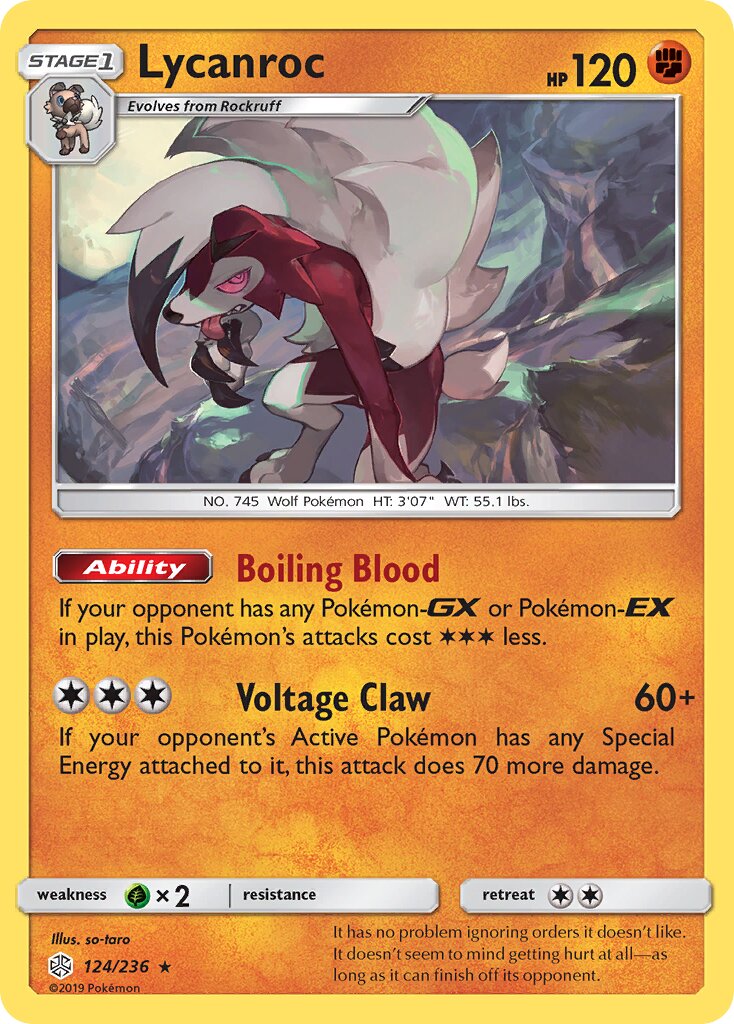 Lycanroc 124/271 — Cosmic Eclipse (English Pokémon TCG card)