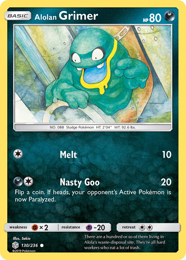 Alolan Grimer 130/271 — Cosmic Eclipse (English Pokémon TCG card)
