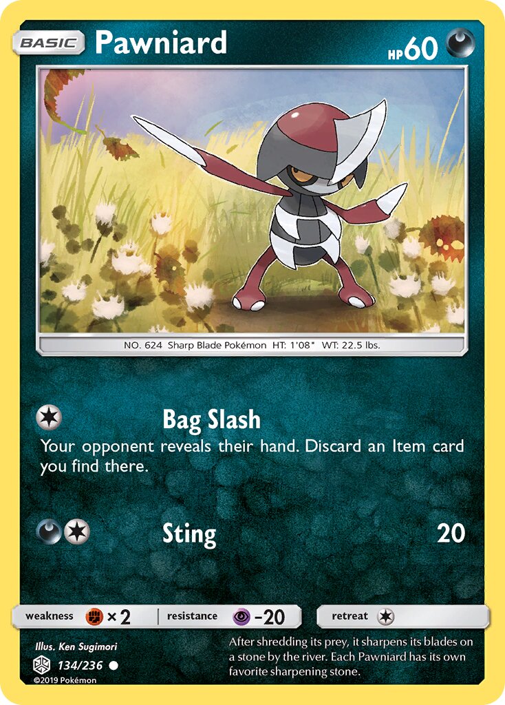 Pawniard 134/271 — Cosmic Eclipse (English Pokémon TCG card)