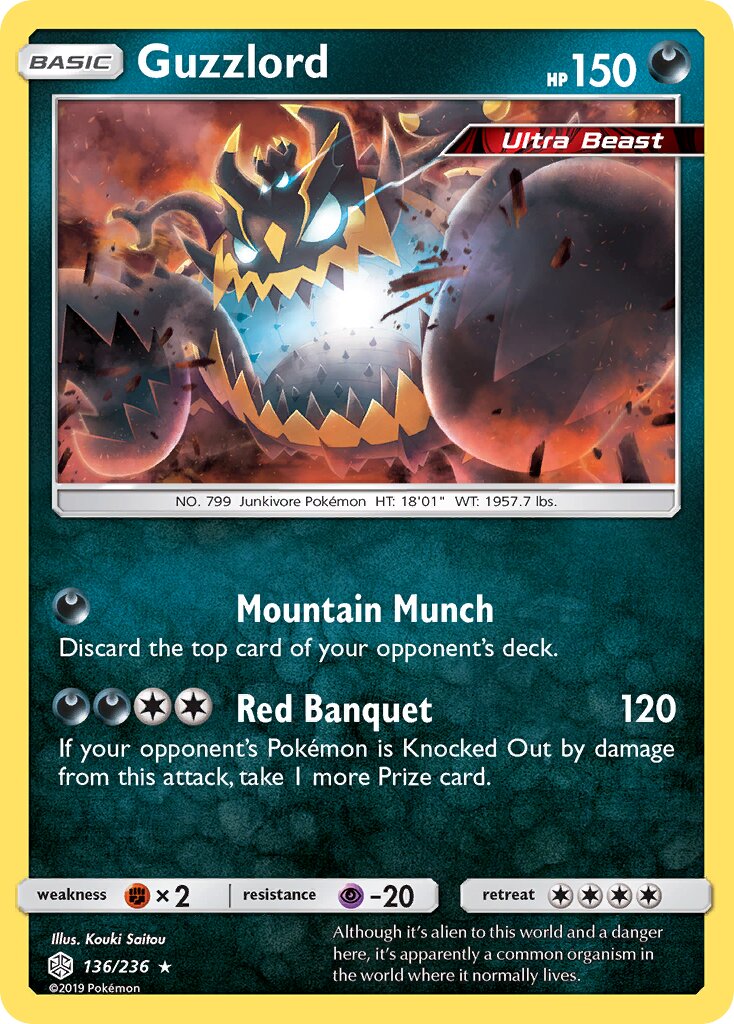 Guzzlord 136/271 — Cosmic Eclipse (English Pokémon TCG card)