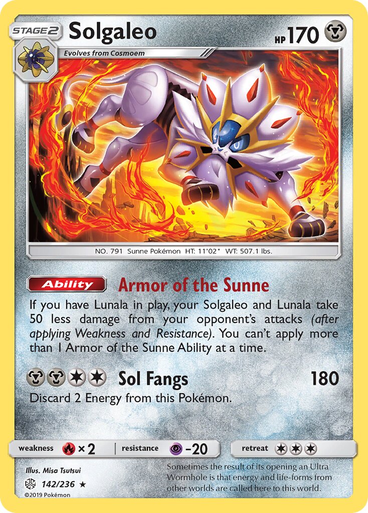 Solgaleo 142/271 — Cosmic Eclipse (English Pokémon TCG card)