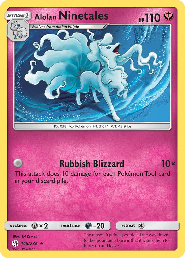 Alolan Ninetales 145/271 — Cosmic Eclipse (English Pokémon TCG card)