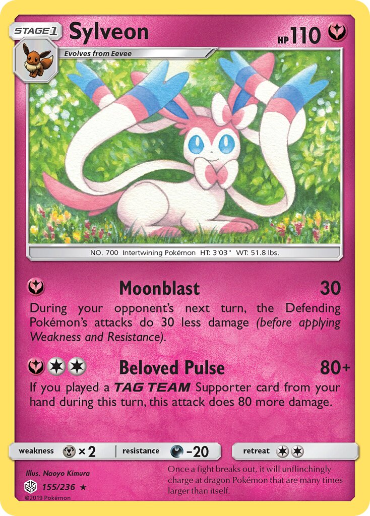 Sylveon 155/271 — Cosmic Eclipse (English Pokémon TCG card)
