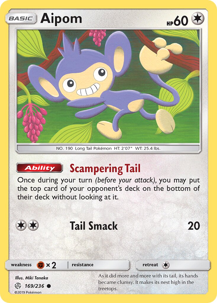 Aipom 169/271 — Cosmic Eclipse (English Pokémon TCG card)