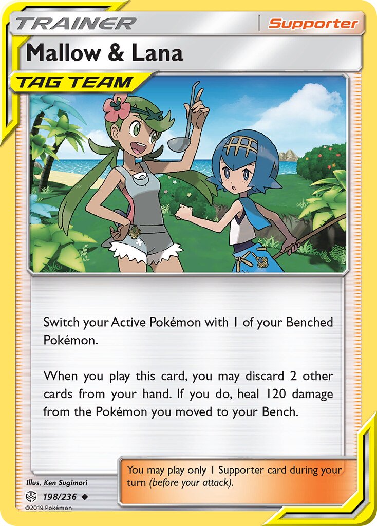 Mallow & Lana 198/271 — Cosmic Eclipse (English Pokémon TCG card)