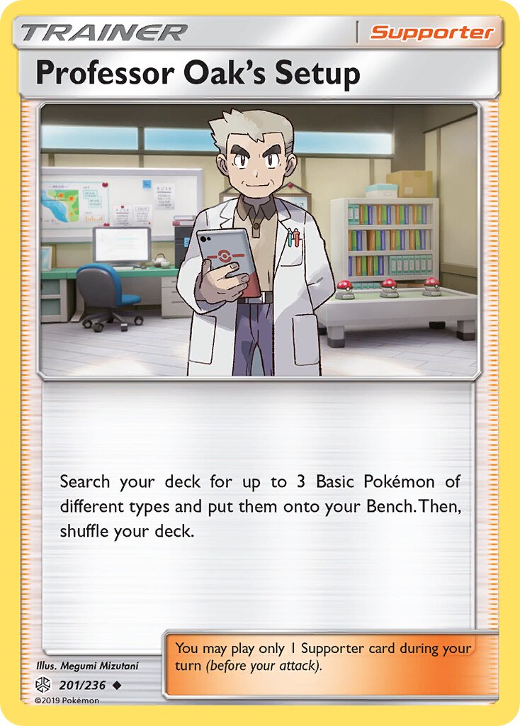 Professor Oak's Setup 201/271 — Cosmic Eclipse (English Pokémon TCG card)