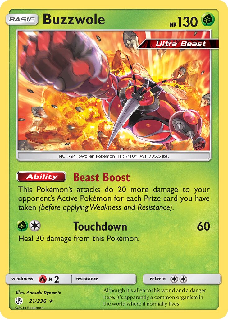 Buzzwole 021/271 — Cosmic Eclipse (English Pokémon TCG card)