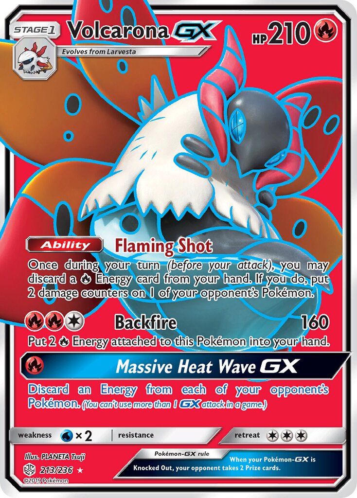 Volcarona-GX 213/271 — Cosmic Eclipse (English Pokémon TCG card)