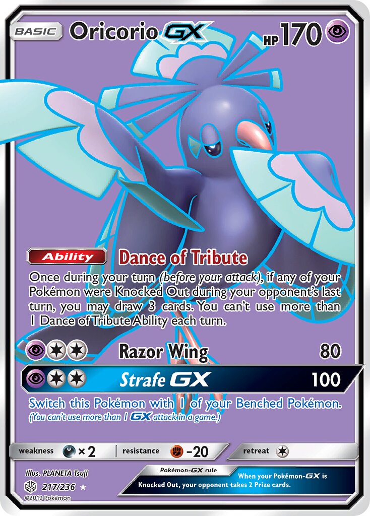 Oricorio-GX 217/271 — Cosmic Eclipse (English Pokémon TCG card)