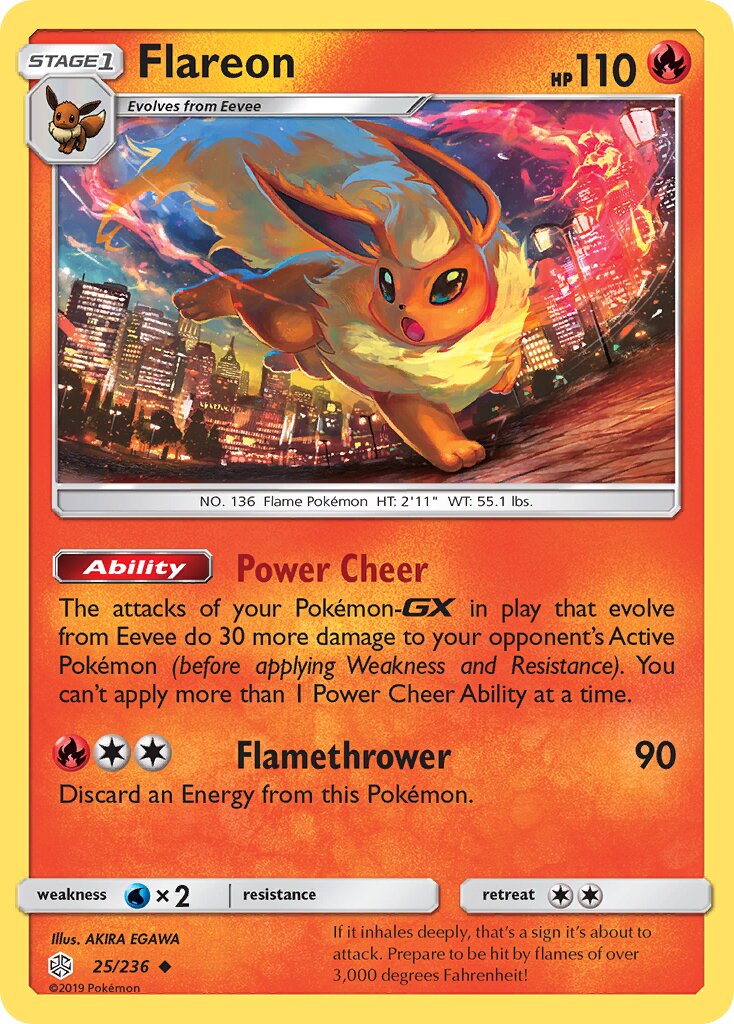 Flareon 025/271 — Cosmic Eclipse (English Pokémon TCG card)