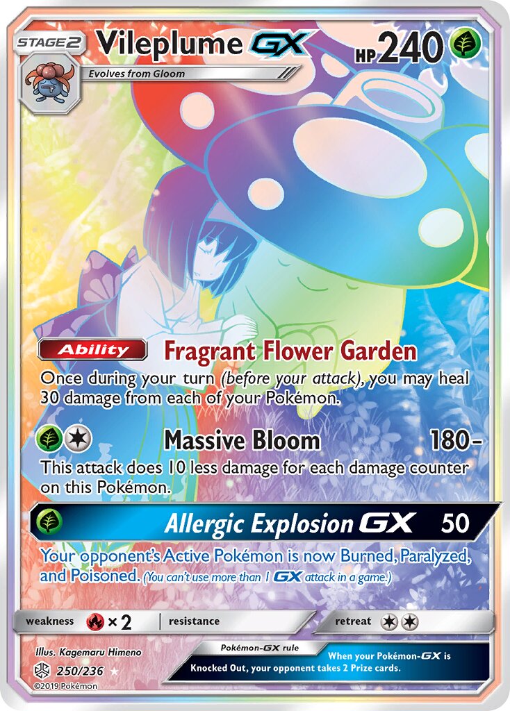 Vileplume-GX 250/271 — Cosmic Eclipse (English Pokémon TCG card)