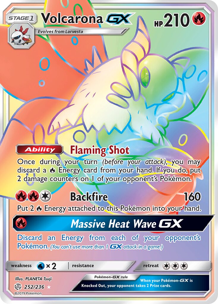 Volcarona-GX 252/271 — Cosmic Eclipse (English Pokémon TCG card)