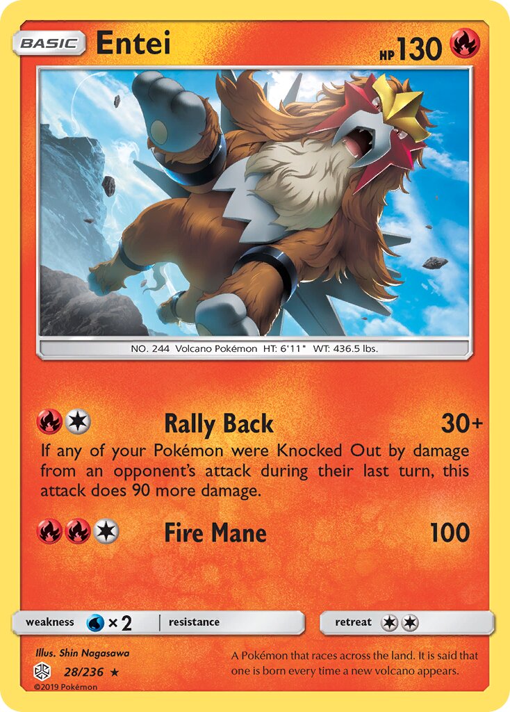 Entei 028/271 — Cosmic Eclipse (English Pokémon TCG card)