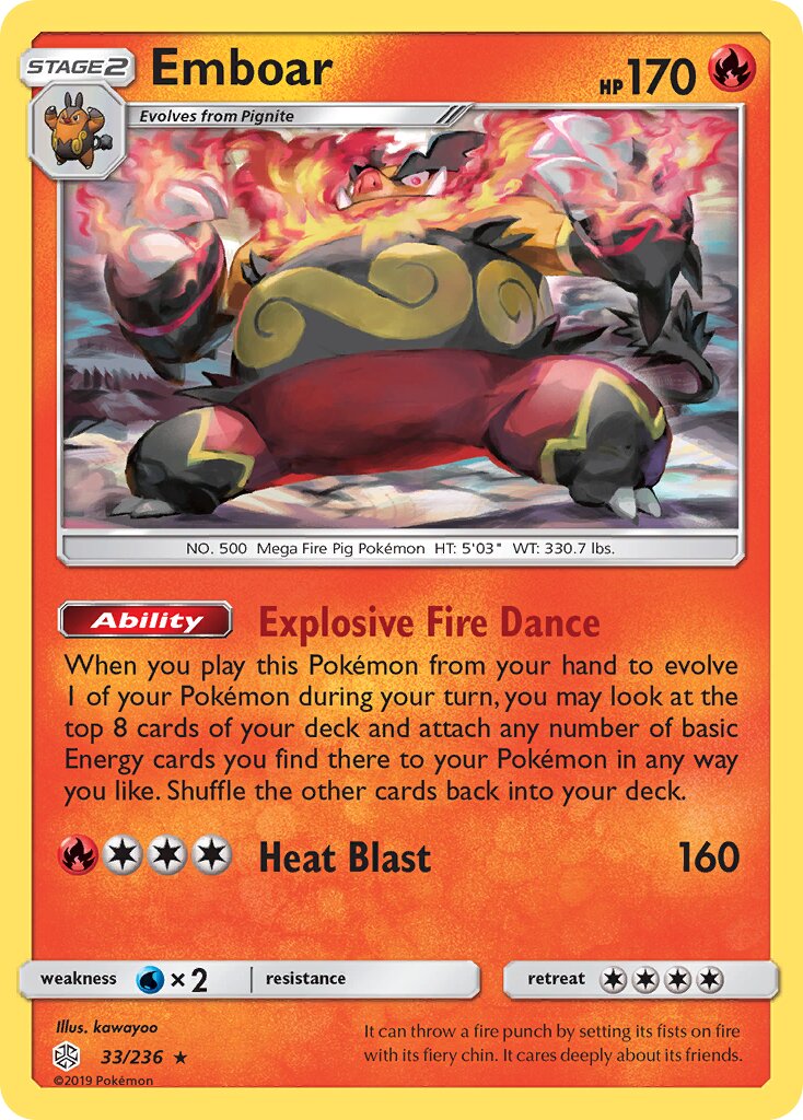 Emboar 033/271 — Cosmic Eclipse (English Pokémon TCG card)