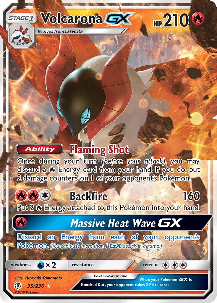 Volcarona-GX 035/271 — Cosmic Eclipse (English Pokémon TCG card)