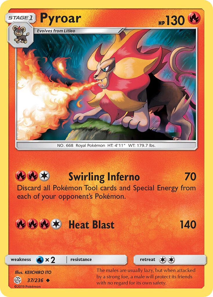 Pyroar 037/271 — Cosmic Eclipse (English Pokémon TCG card)