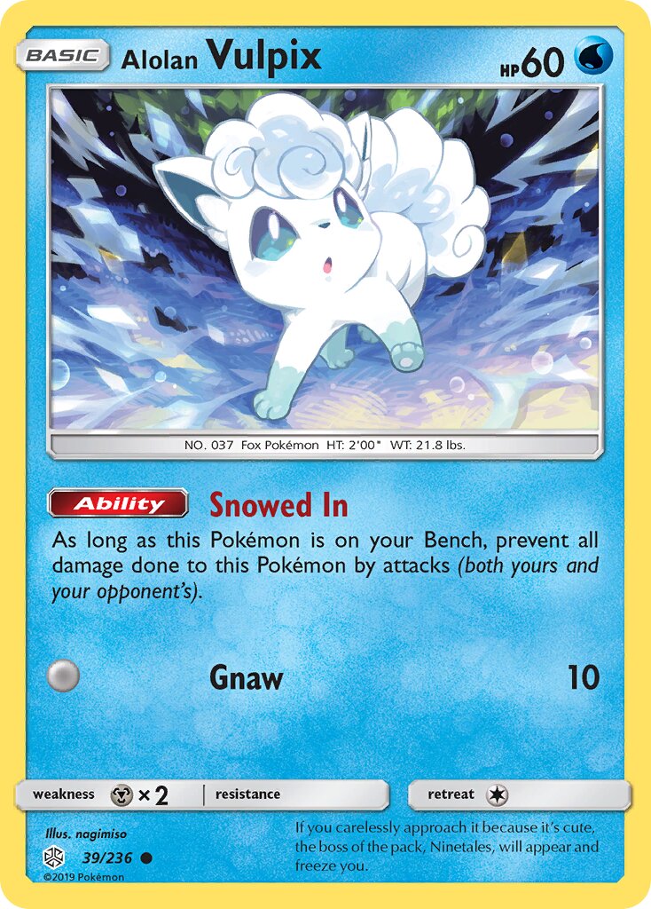 Alolan Vulpix 039/271 — Cosmic Eclipse (English Pokémon TCG card)