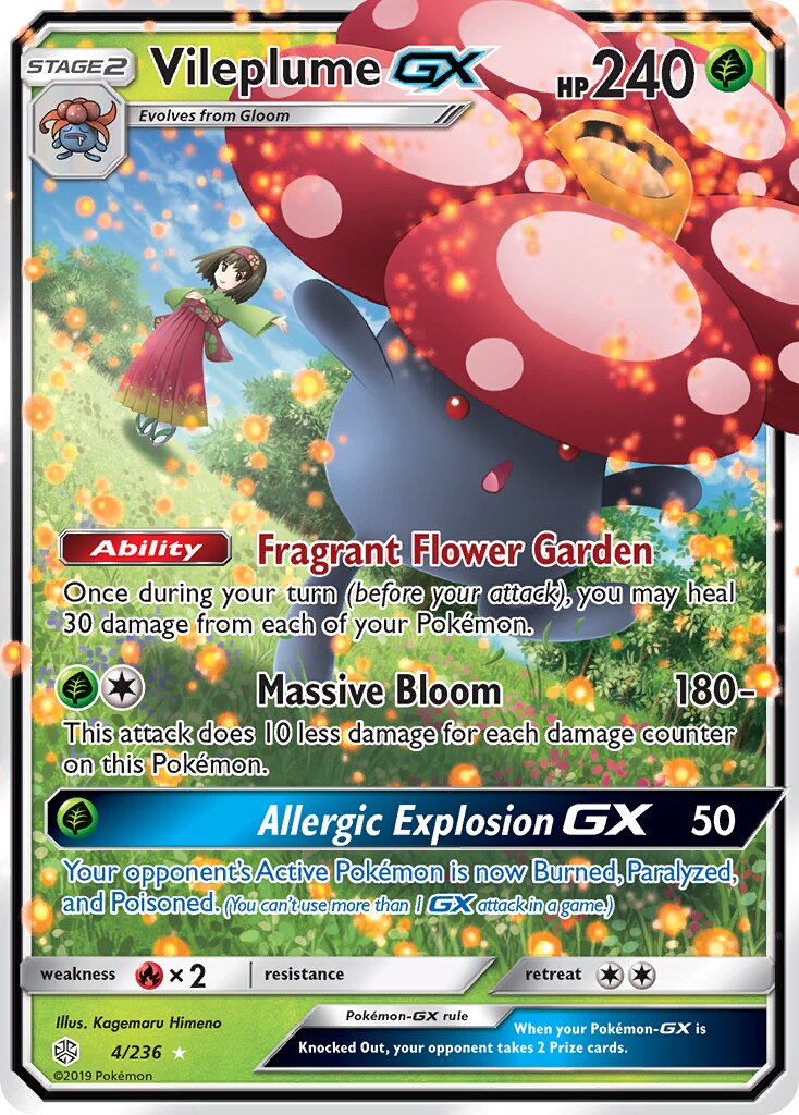 Vileplume-GX 004/271 — Cosmic Eclipse (English Pokémon TCG card)