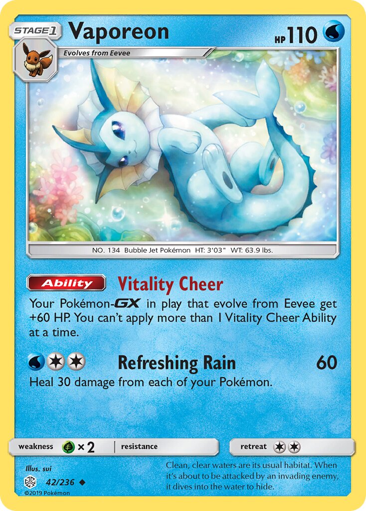 Vaporeon 042/271 — Cosmic Eclipse (English Pokémon TCG card)