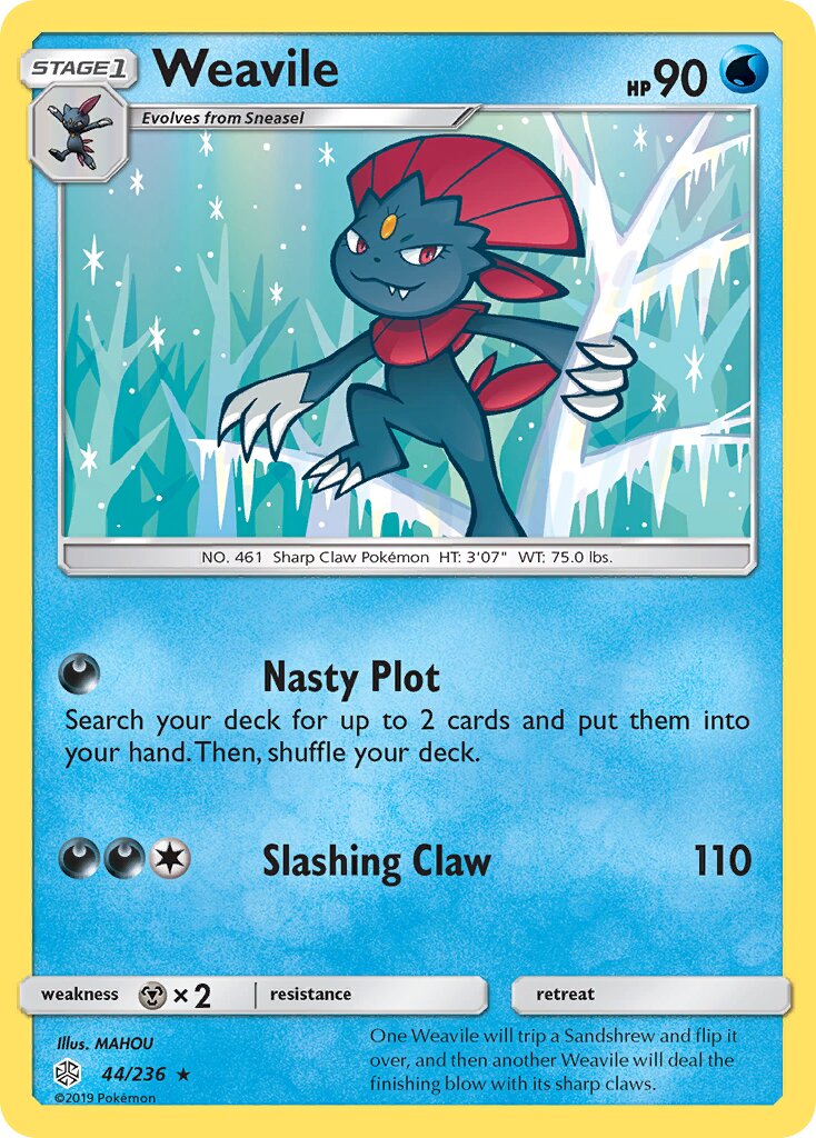 Weavile 044/271 — Cosmic Eclipse (English Pokémon TCG card)
