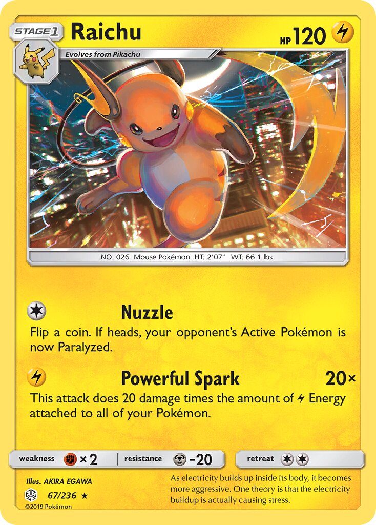 Raichu 067/271 — Cosmic Eclipse (English Pokémon TCG card)
