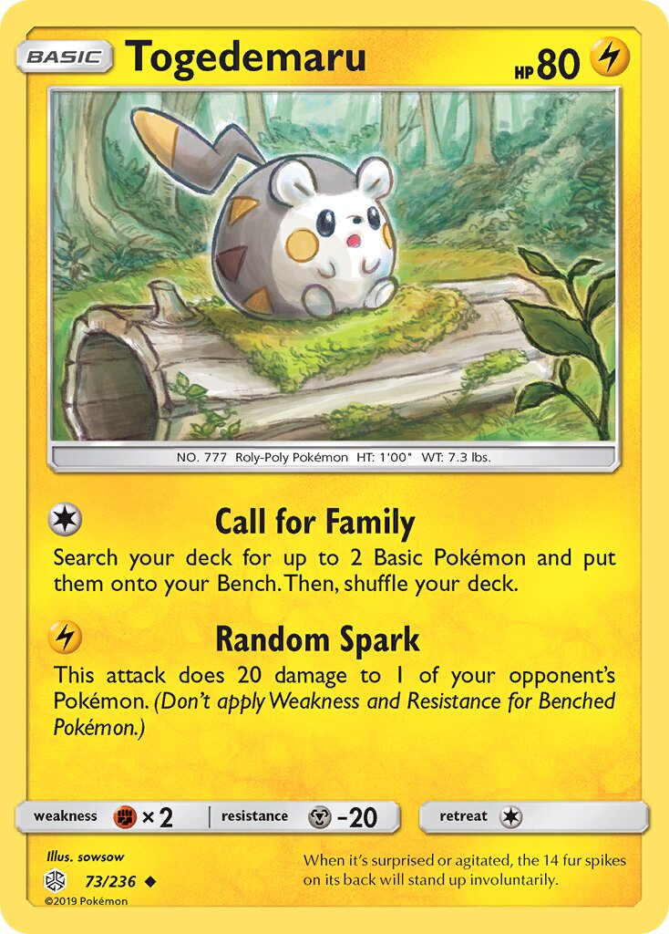 Togedemaru 073/271 — Cosmic Eclipse (English Pokémon TCG card)