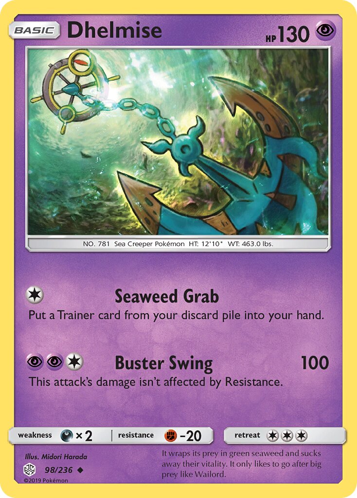 Dhelmise 098/271 — Cosmic Eclipse (English Pokémon TCG card)