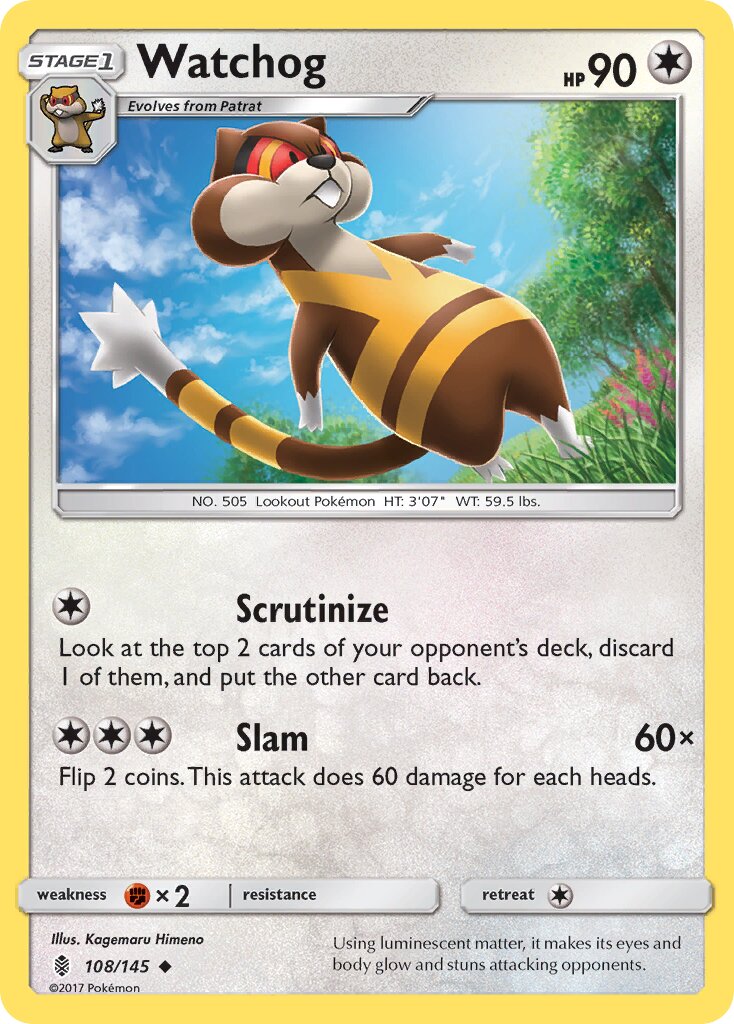 Watchog 108/168 — Guardians Rising (English Pokémon TCG card)