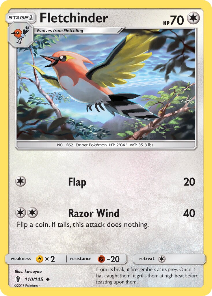Fletchinder 110/168 — Guardians Rising (English Pokémon TCG card)