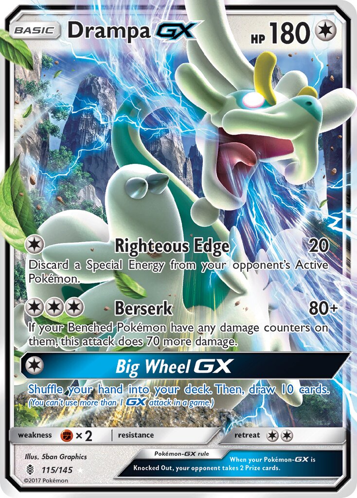 Drampa-GX 115/168 — Guardians Rising (English Pokémon TCG card)