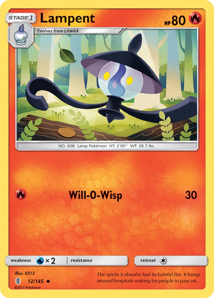 Lampent 012/168 — Guardians Rising (English Pokémon TCG card)