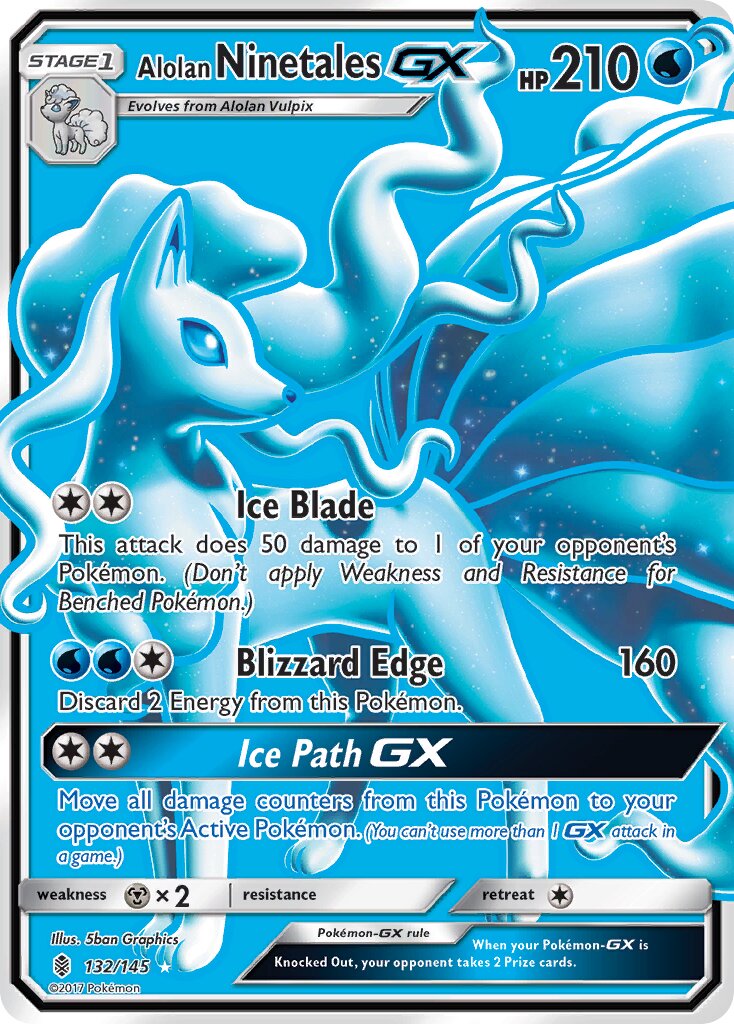 Alolan Ninetales-GX 132/168 — Guardians Rising (English Pokémon TCG card)