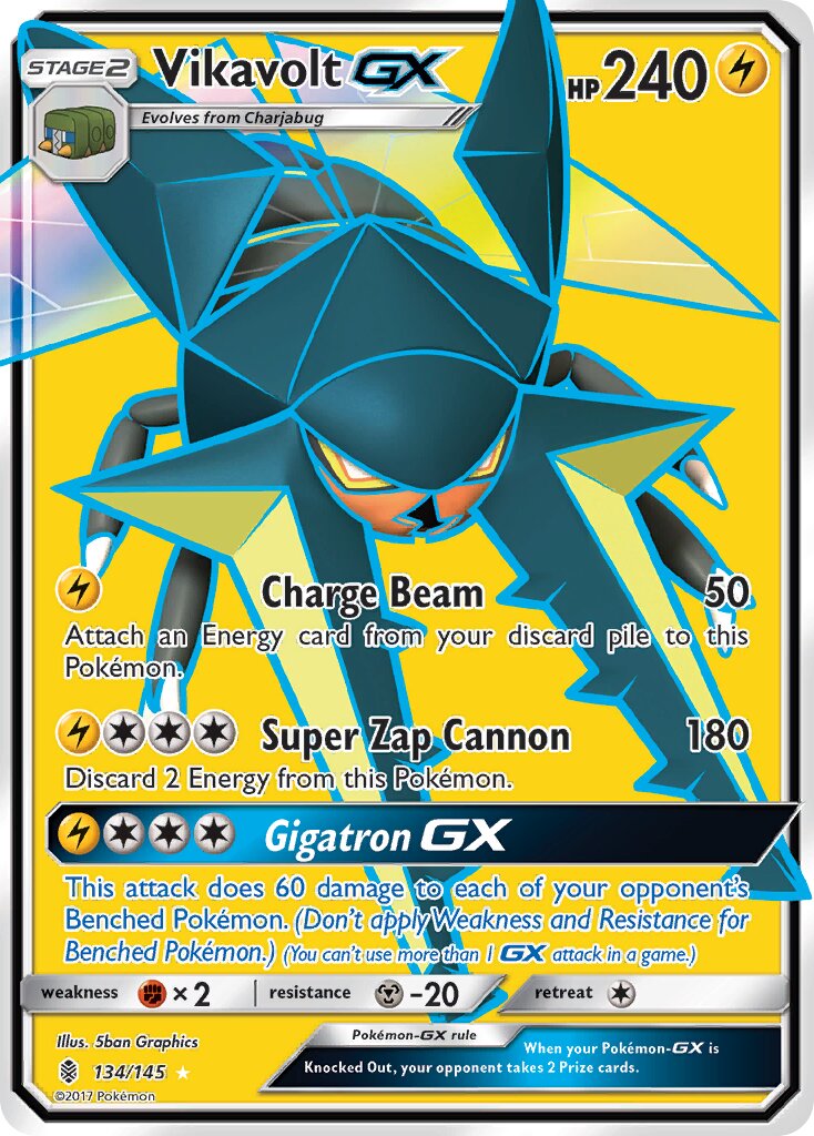 Vikavolt-GX 134/168 — Guardians Rising (English Pokémon TCG card)