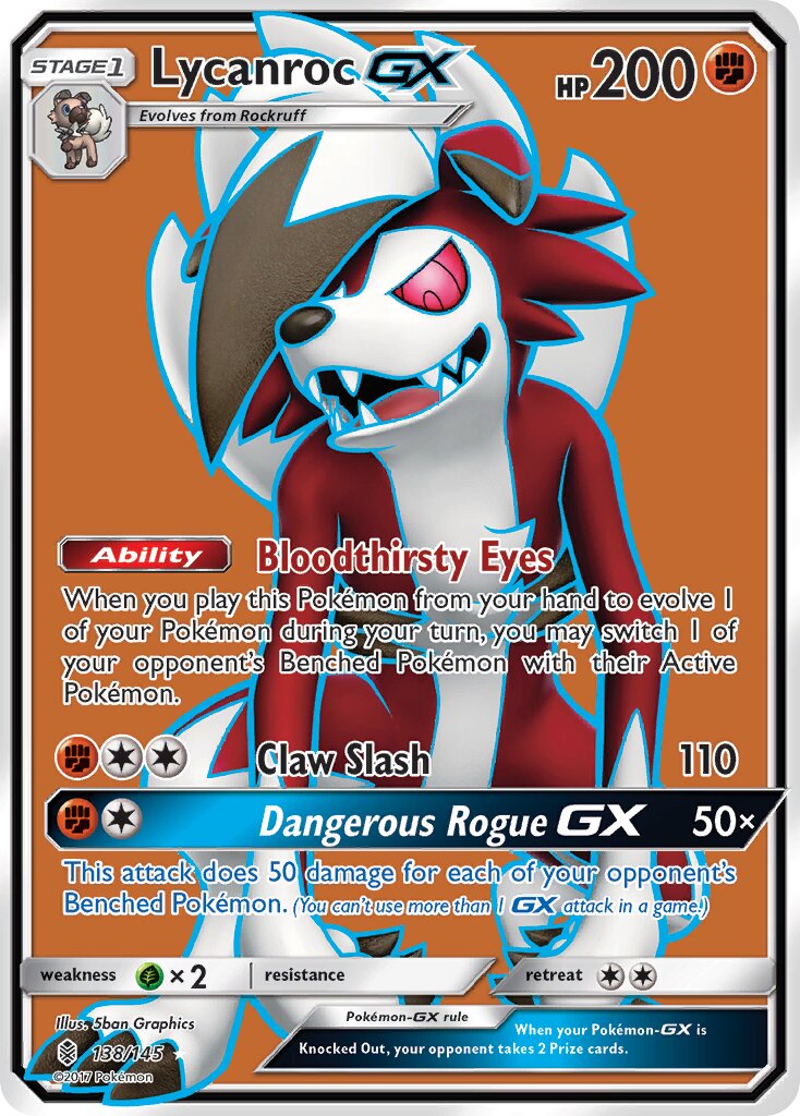 Lycanroc-GX 138/168 — Guardians Rising (English Pokémon TCG card)